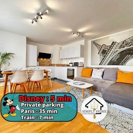 L Eiffel Disney 5Min Paris 35Min Parking Terrasse Serris Exterior foto